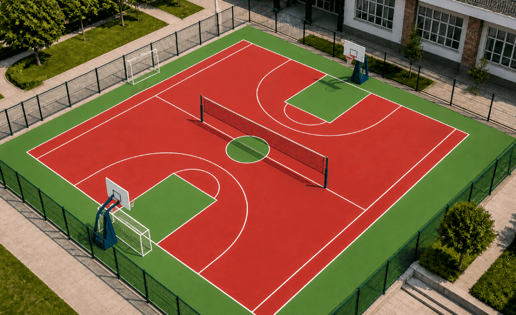 Okullar İçin Çok Amaçlı Spor Sahası Kurulum Rehberi okullar icin multisports saha